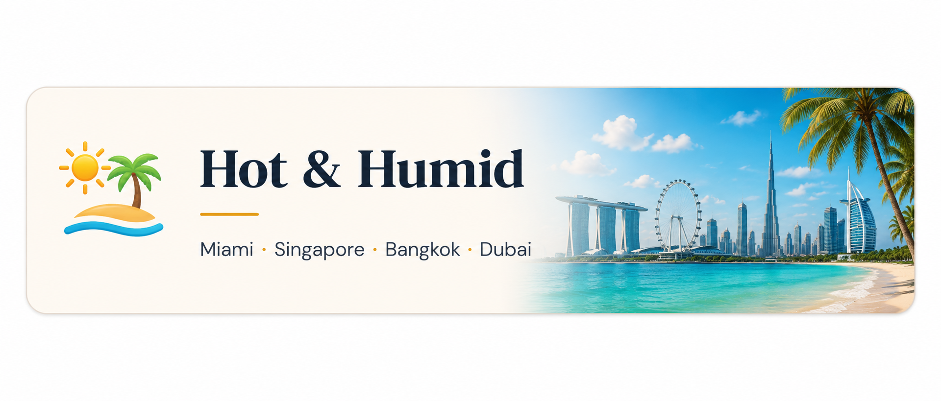 Hot & Humid packing guide — Miami Singapore Bangkok Dubai weather essentials